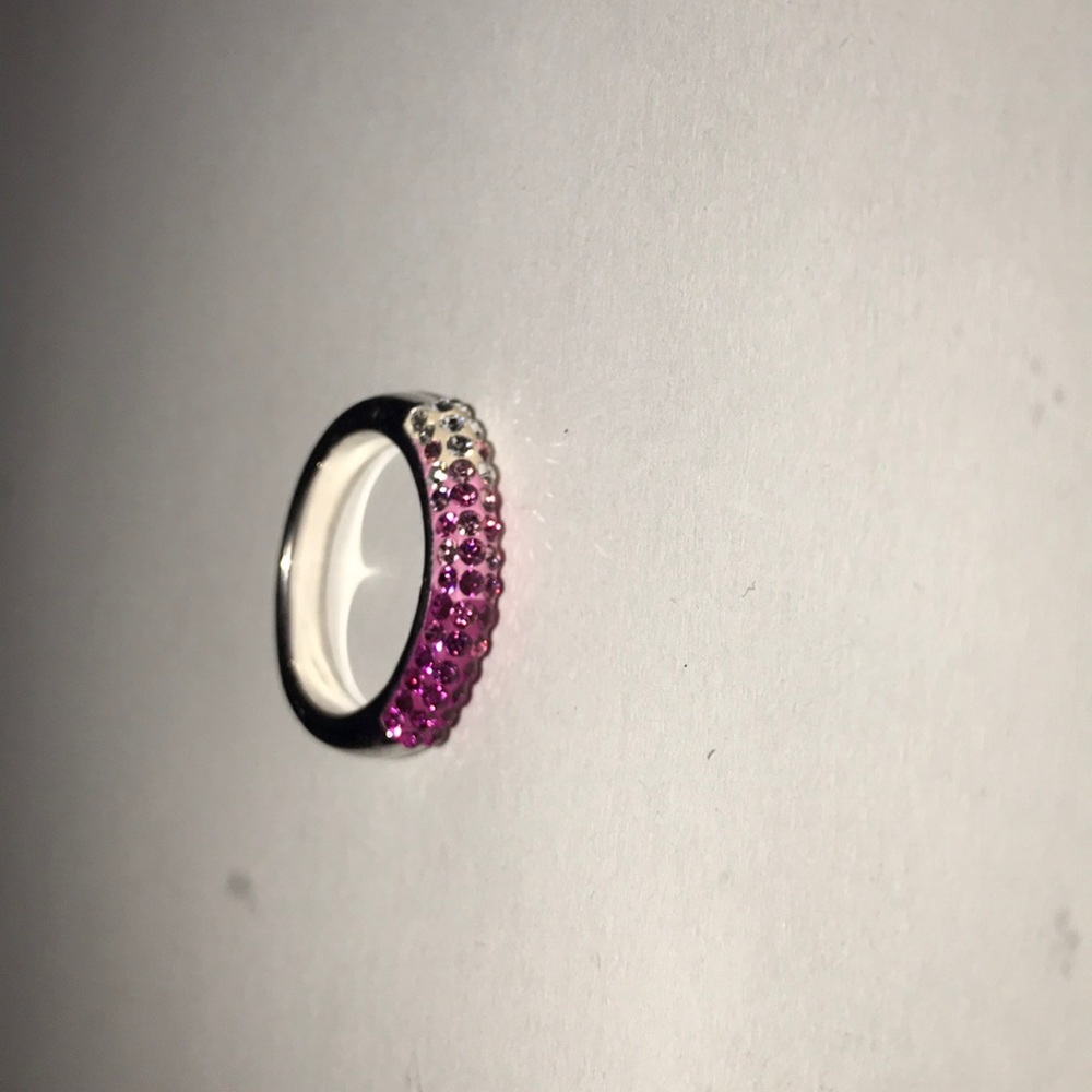Pink Swarovski crystal ring